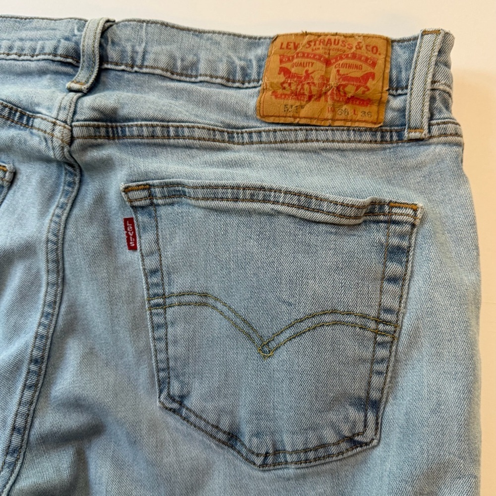 Men’s Levi’s 511 Jeans Size 36x36 Light Blue Washed - Picture 4 of 9